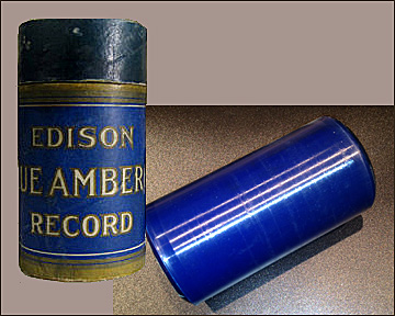 Edison Blue Amberol cylinder and package